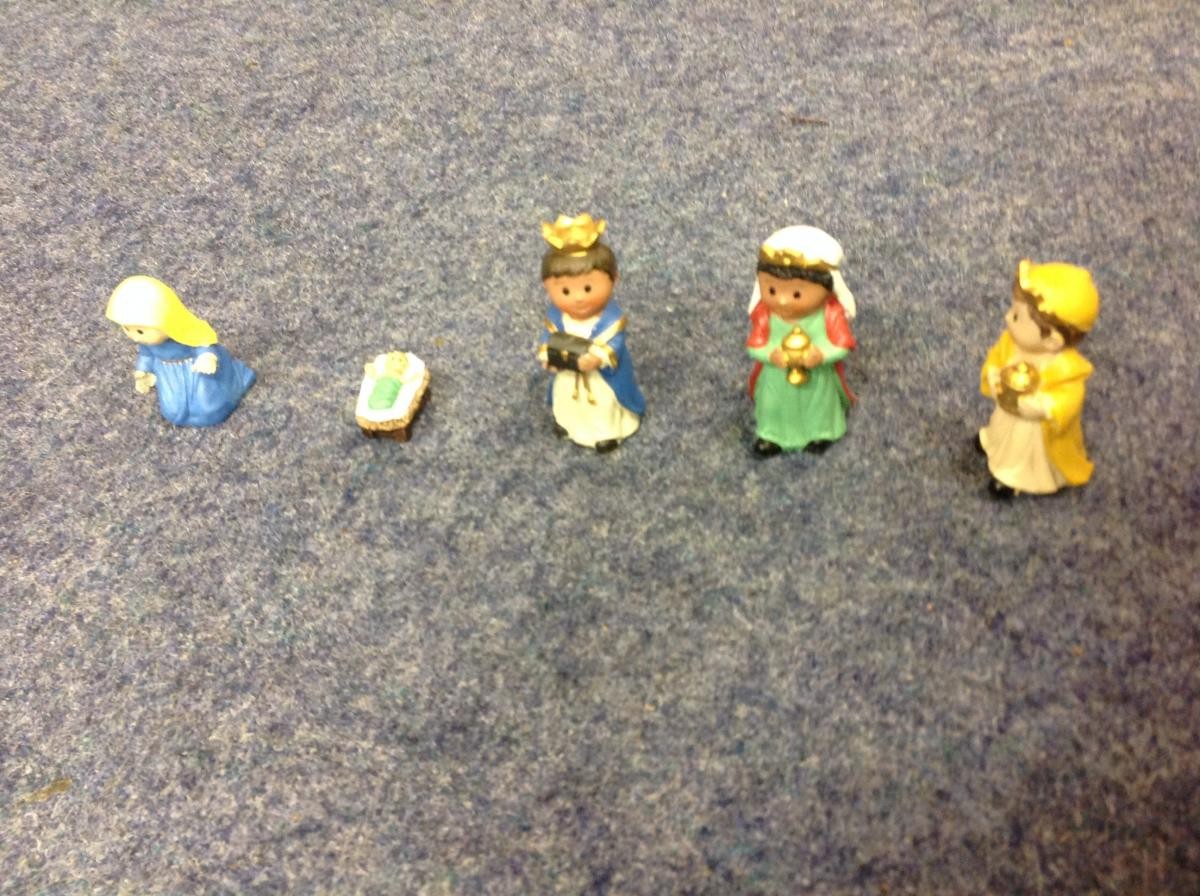 Creating a value line and discussing the importance of the different characters in the Nativity.