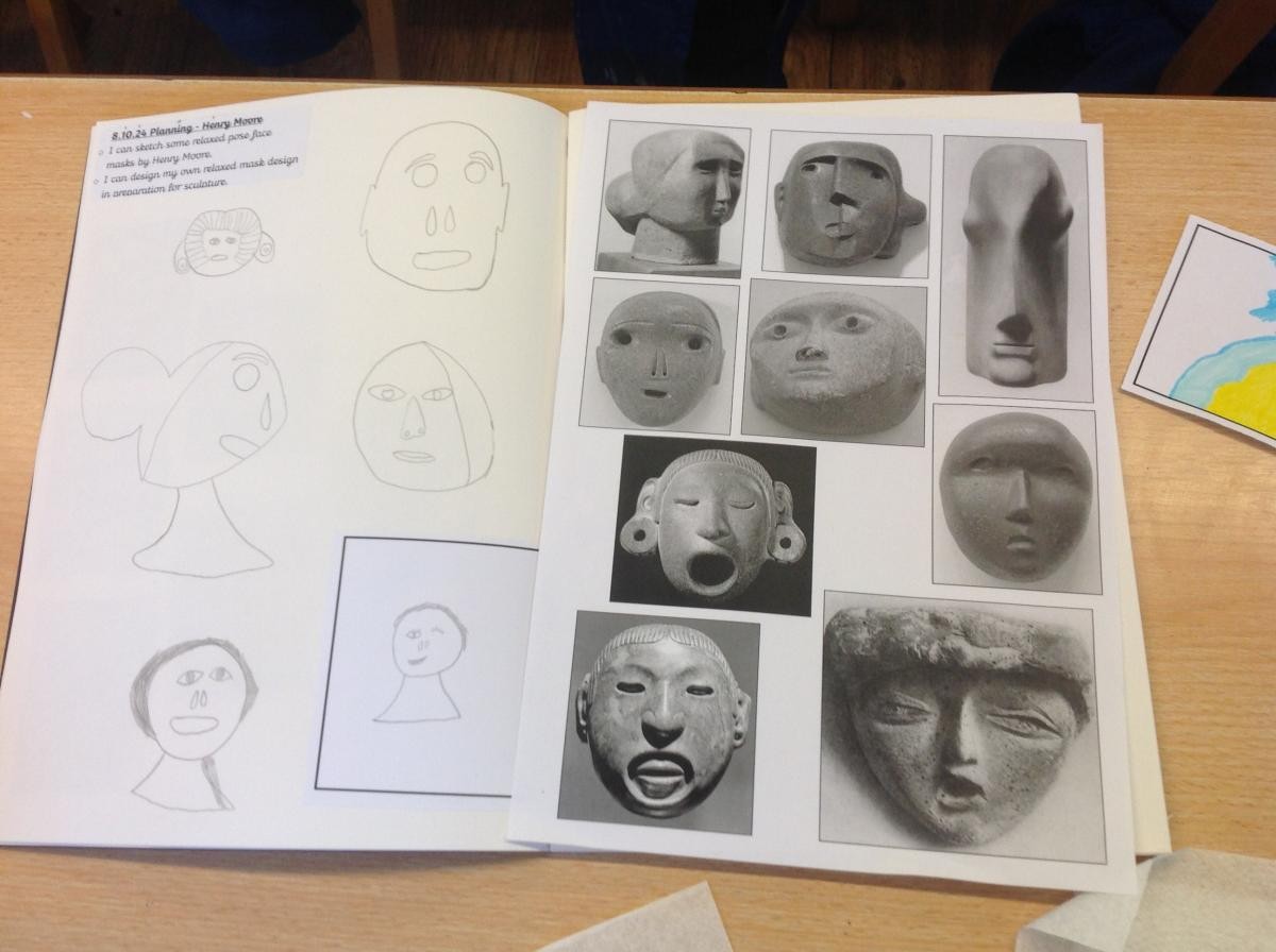 In Art we have been learning about the Sculpture Henry Moore. The children were challenged to design their own clay mask.