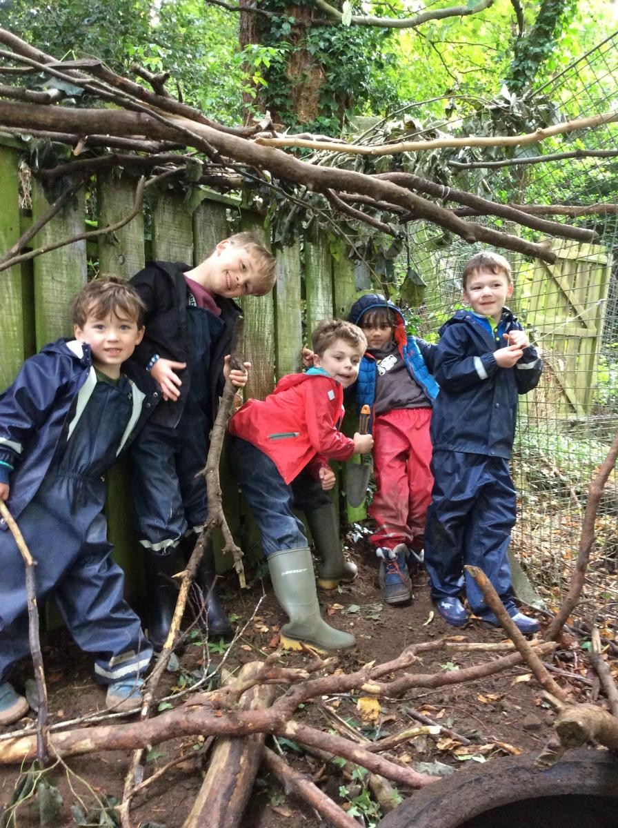 Some of us built a shelter as we heard there was a storm coming.
