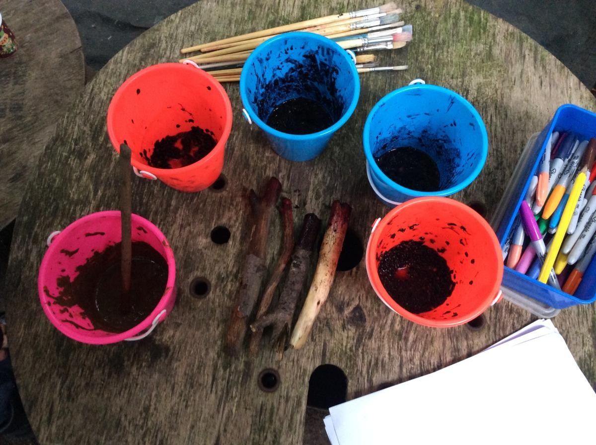 The blackberry and elderberry paints smelled fruity and sweet!