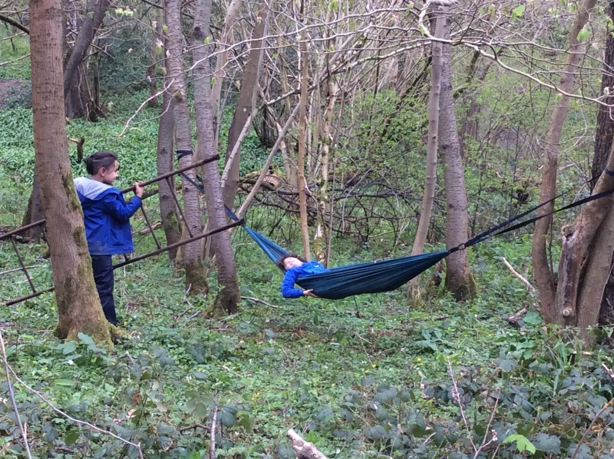 We put the hammock up to enjoy some woodland relaxation.