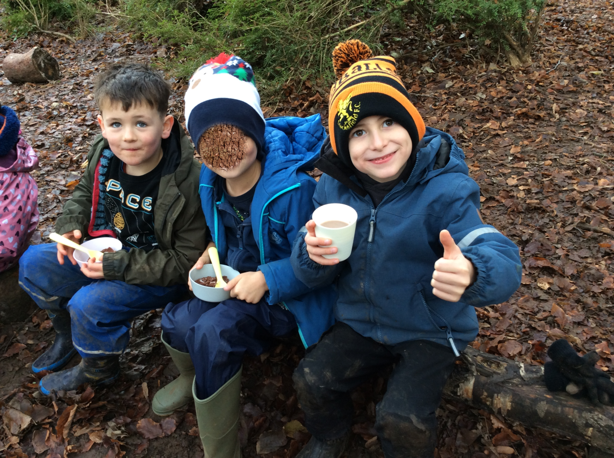 Chocolate santas, hot chocolate and cake - what a feast we have had!