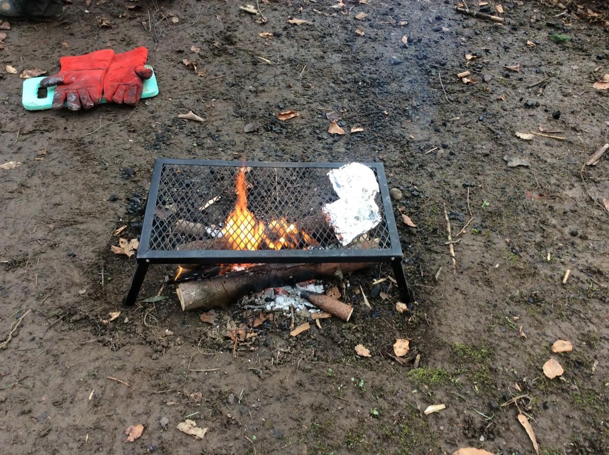 Then we wrapped them in foil and popped them on the grill to cook.