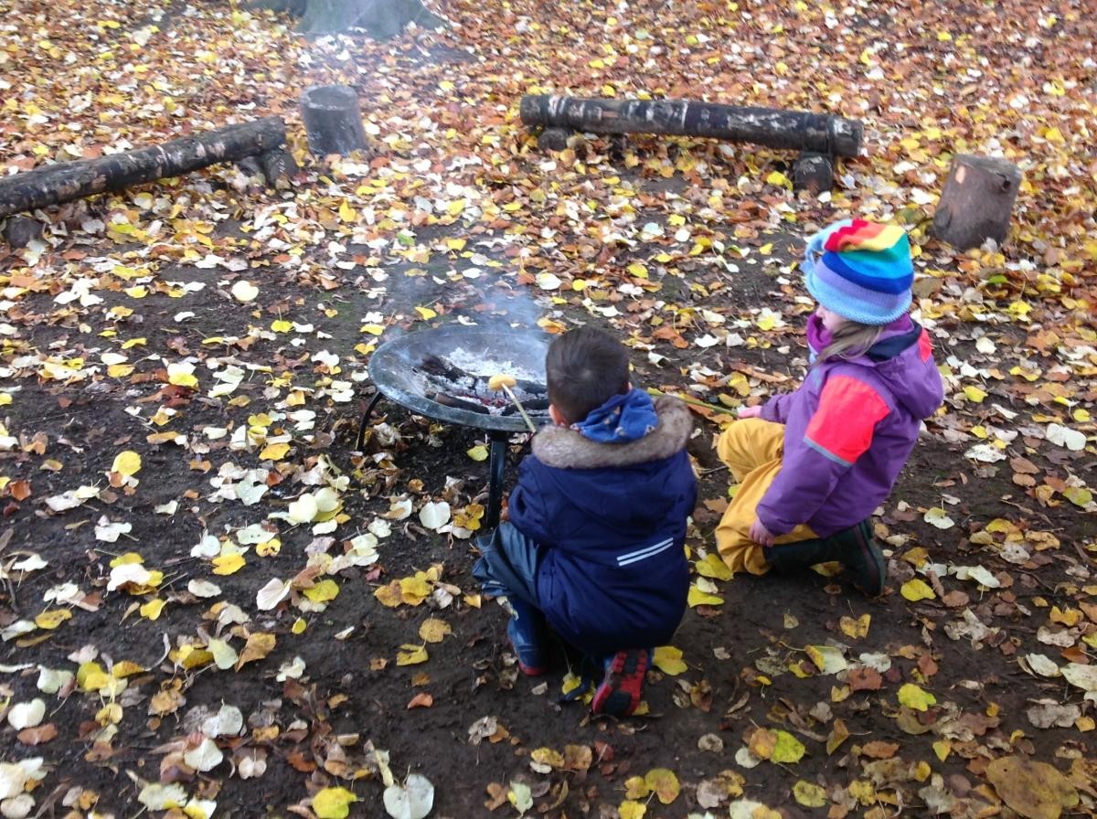 We cooked toffee apple slices over the camp fire.