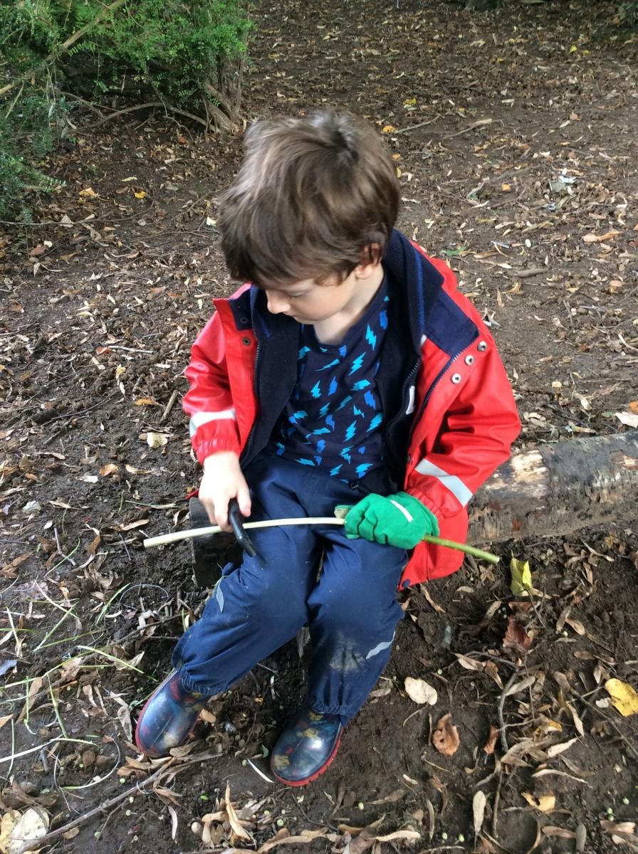 Everyone prepared a willow cooking stick as we hope to toast marshmallows next week.