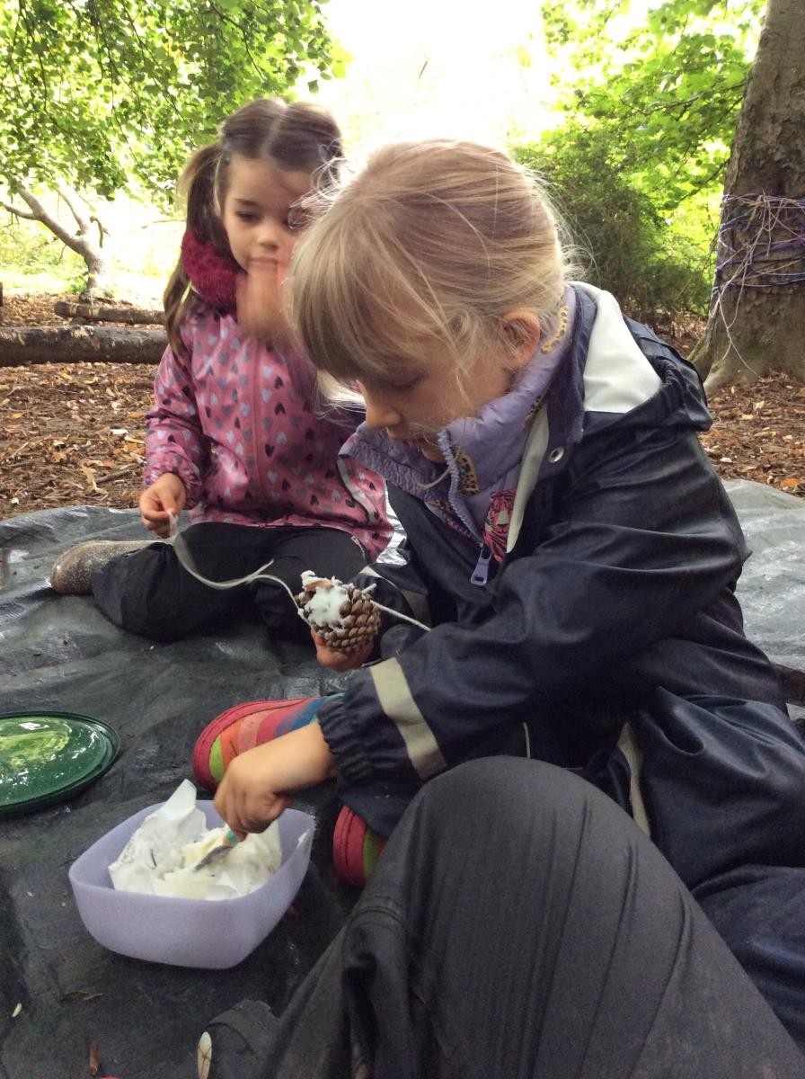 September 22nd. Reception Class made bird feeders today.
