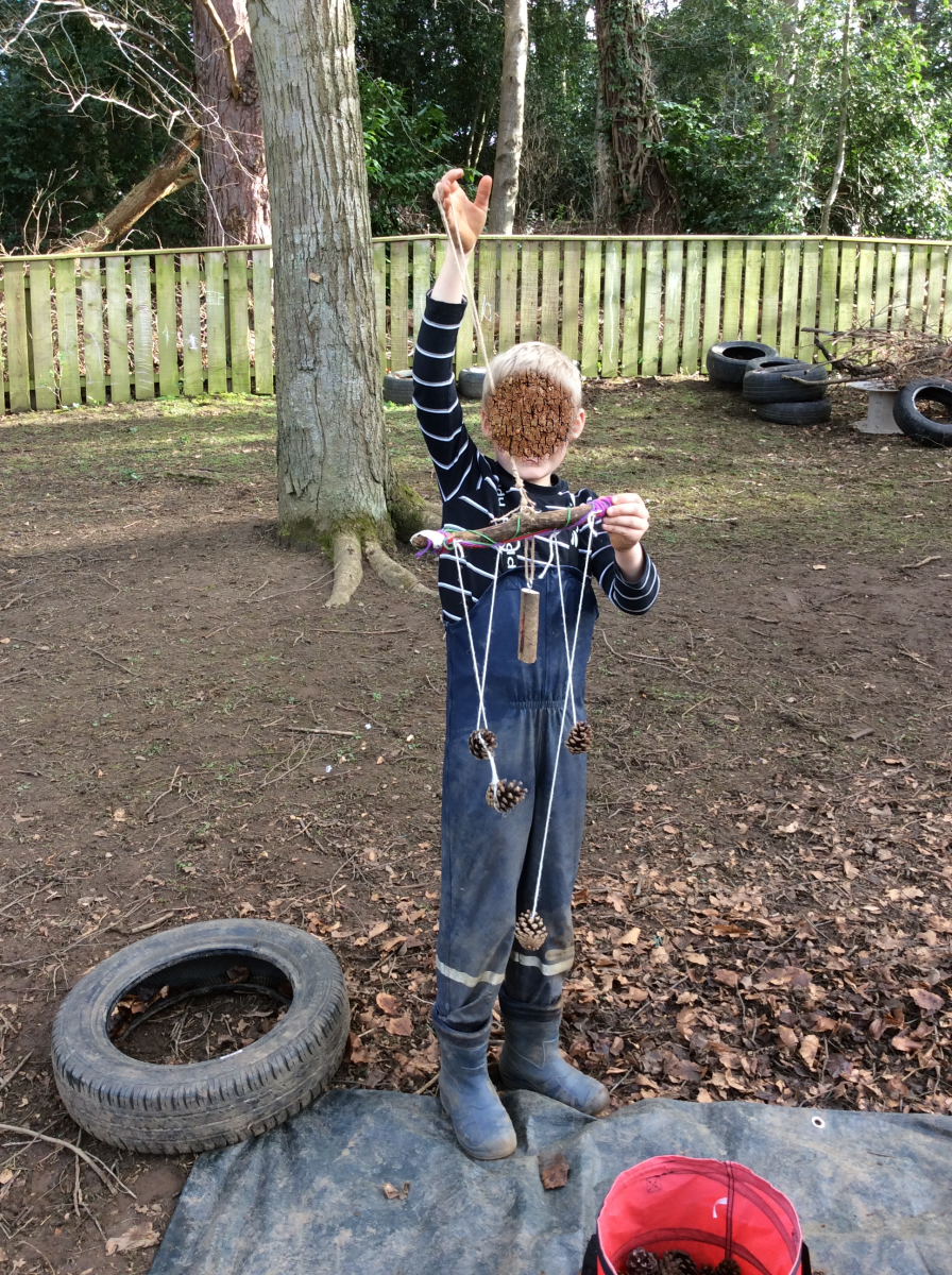 Some of us made beautiful woodland mobiles.