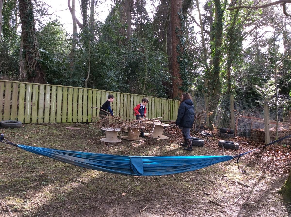 After the Bat and Moth game we went up to play, explore and create in the woods.