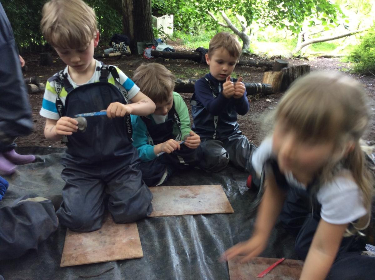 Next we got busy with the clay.