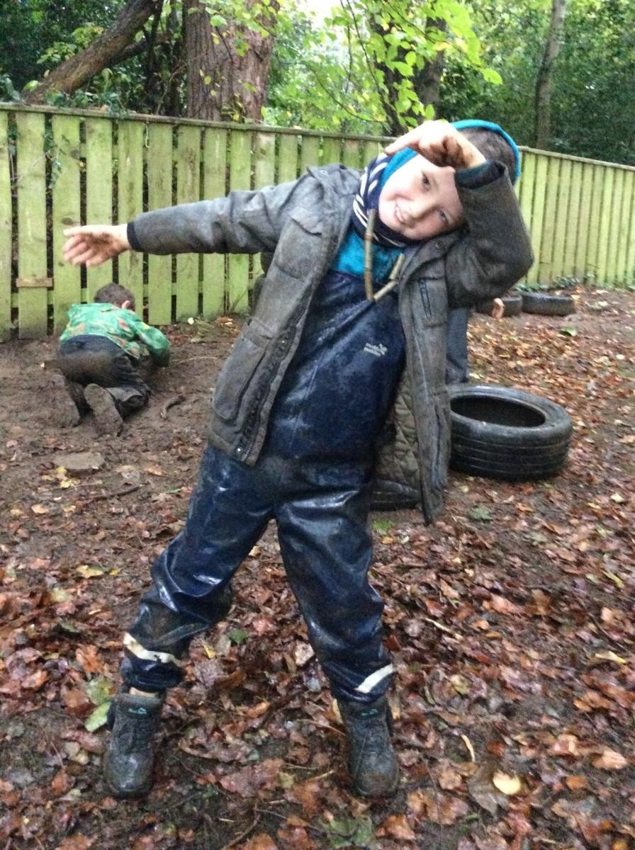 We had a very wet Stone Age Forest School session but we all had a brilliant time!