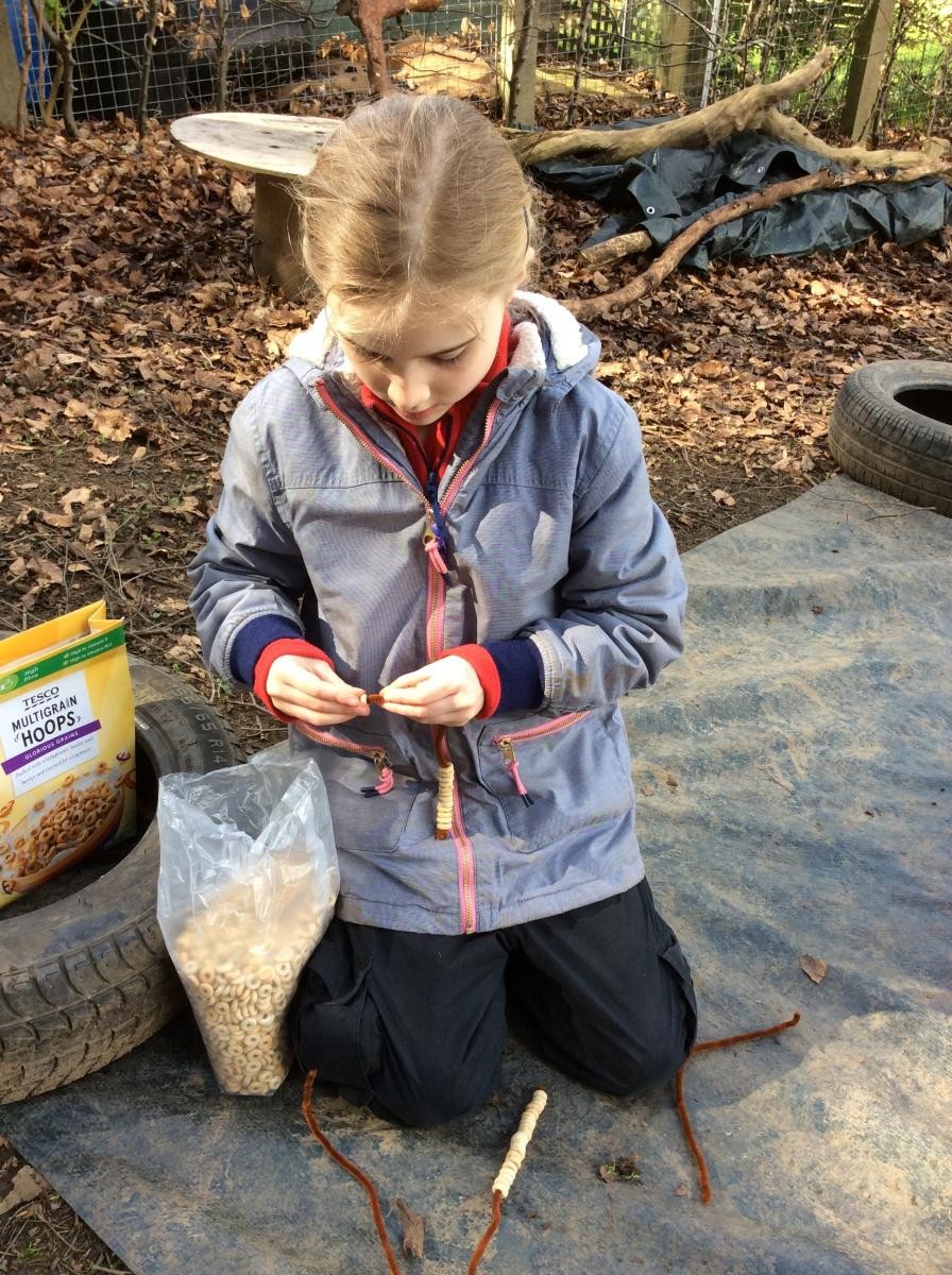 We made some bird feeders.