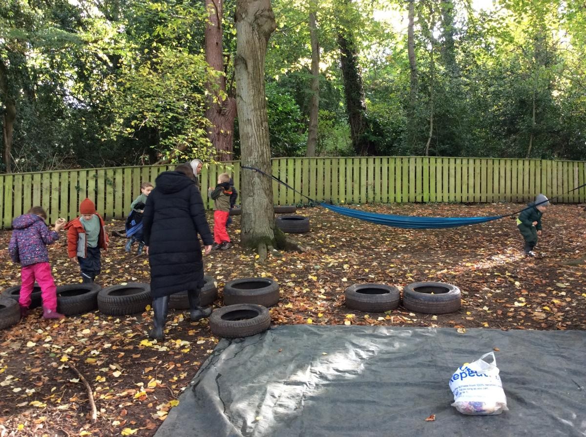 October 18th. Class 1 started their session hunting for mini chocolate pumpkins.