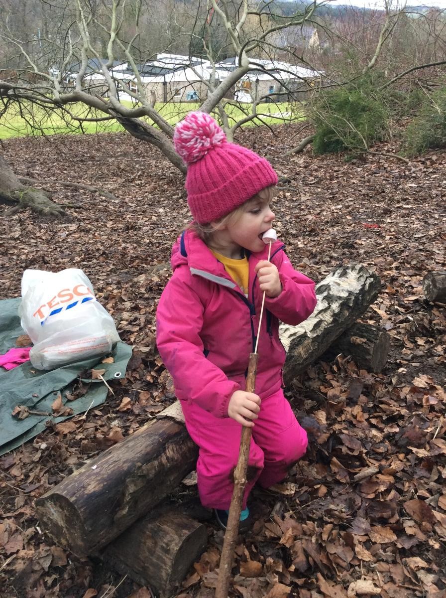 We then toasted marshmallows on the campfire.
