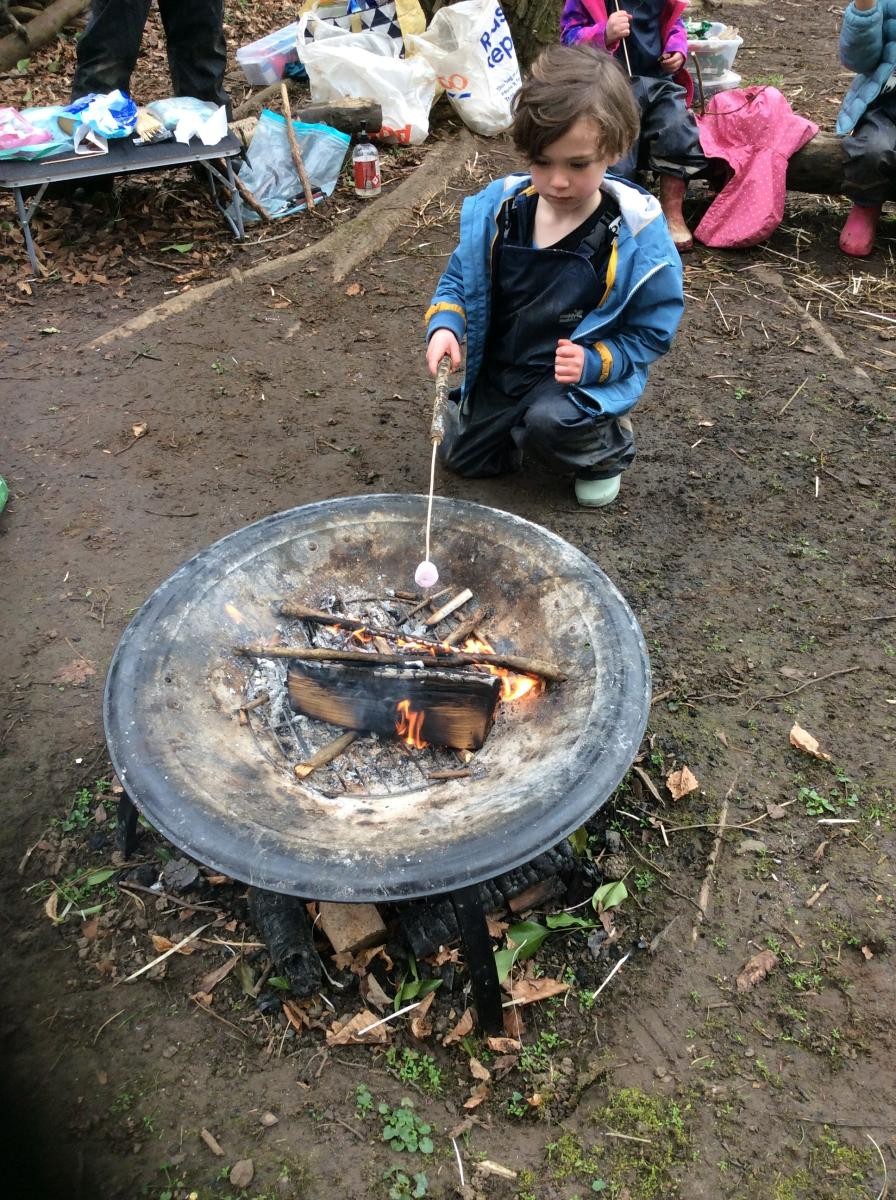 Reception class toasted marshmallows and made s'mores this week.