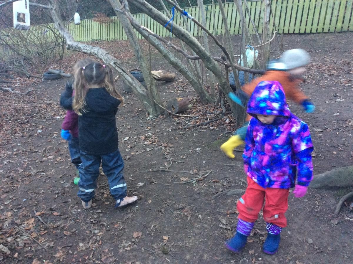December 16th. Reception Class had a chocolate coin treasure hunt in the forest this morning.