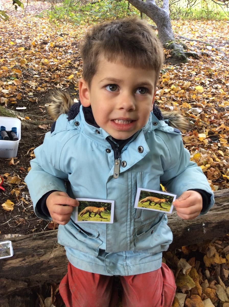 We hunted around in the woods to find a matching pair of animals or birds.