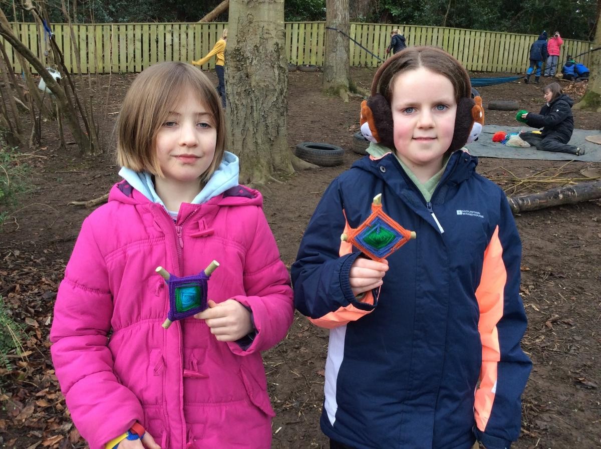 Year 3 and 4 made God's Eyes, or Mexican Eyes.