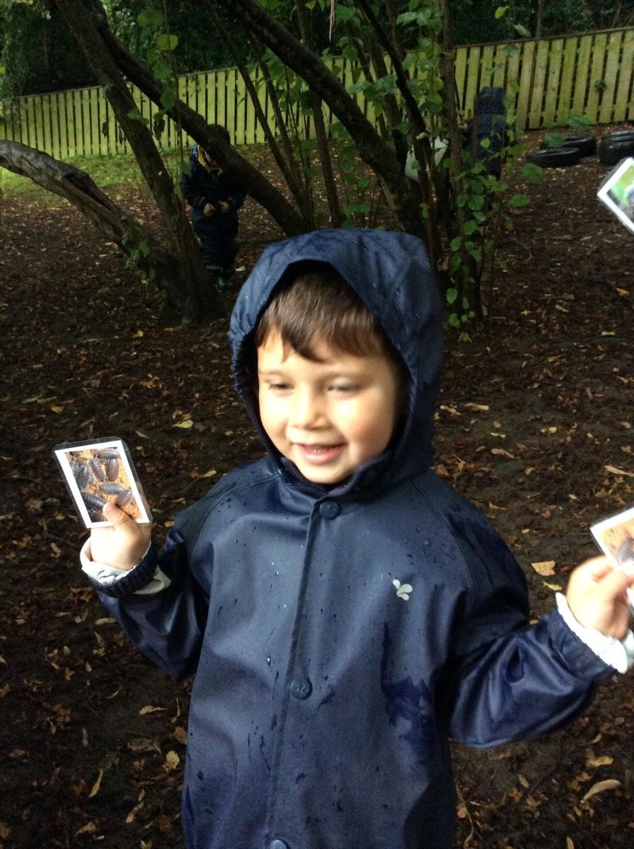 September 15th. Reception Class had a very rainy morning in the woods.