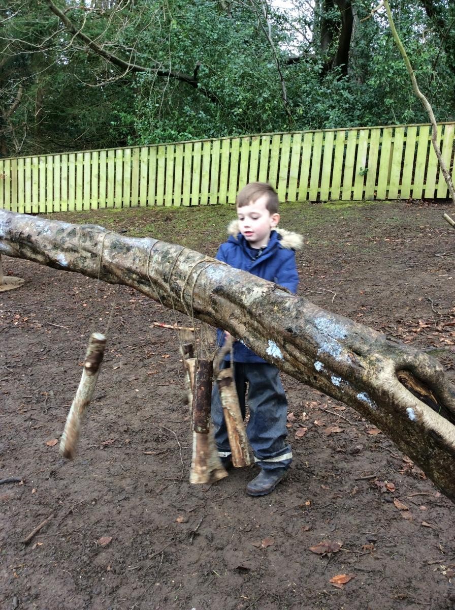 ...and playing the woodland xylophone.