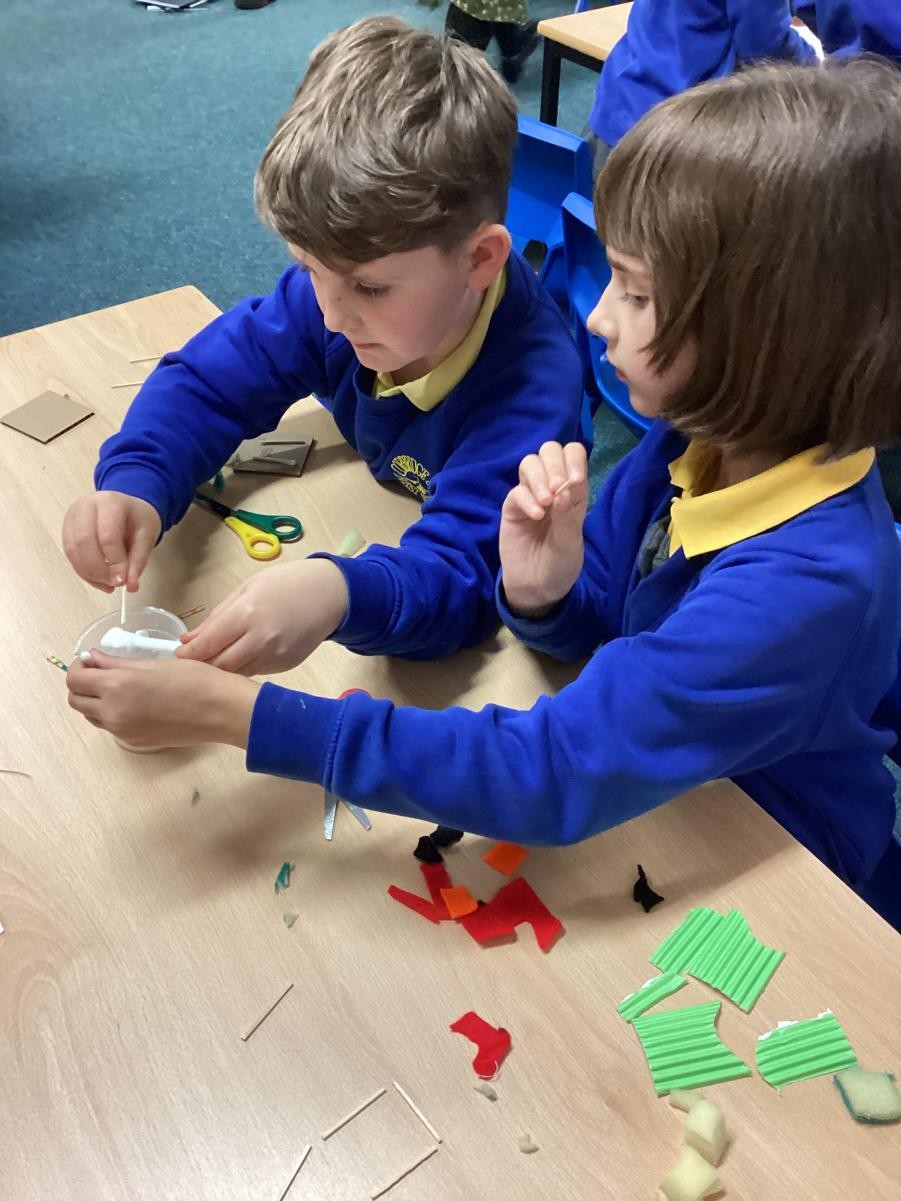 Creating our own stamps for our Great fire prints