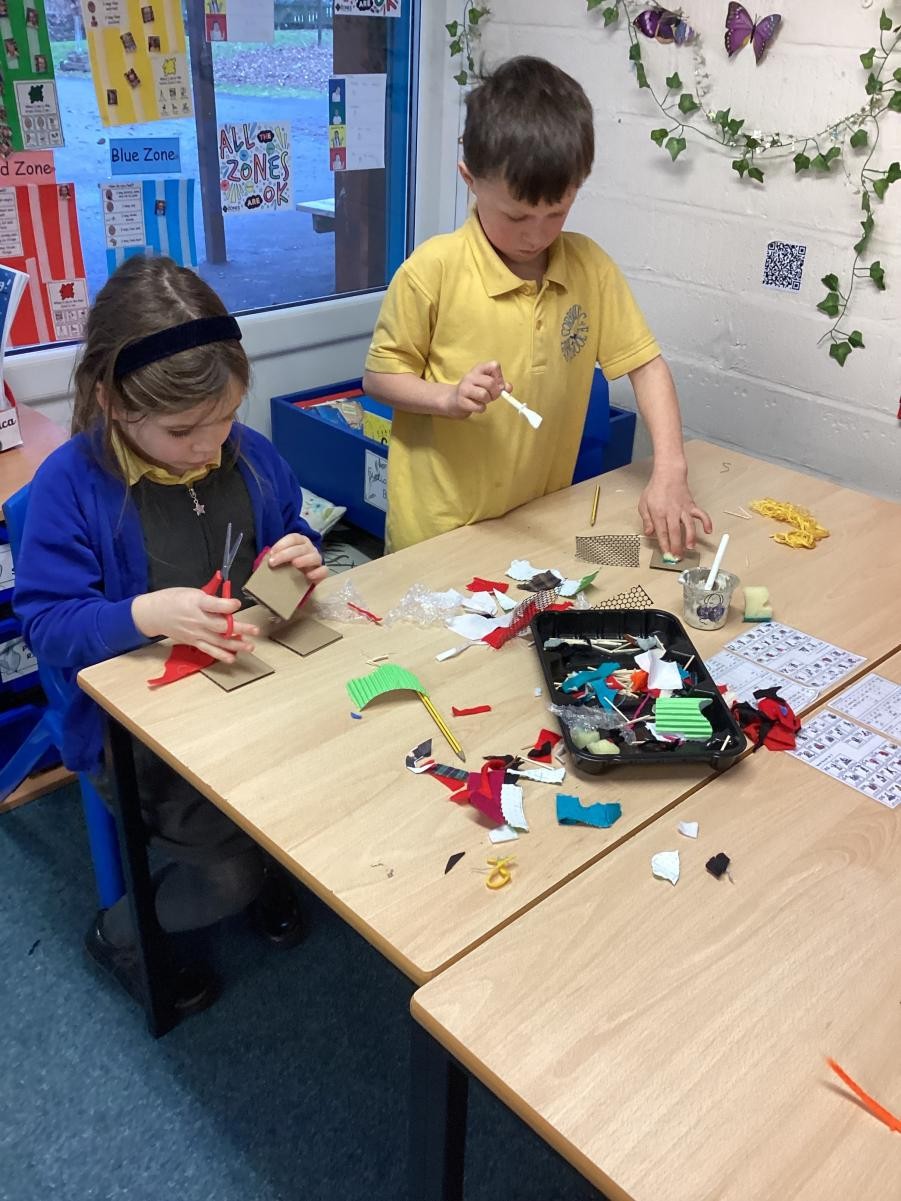 Creating our own stamps for our Great fire prints