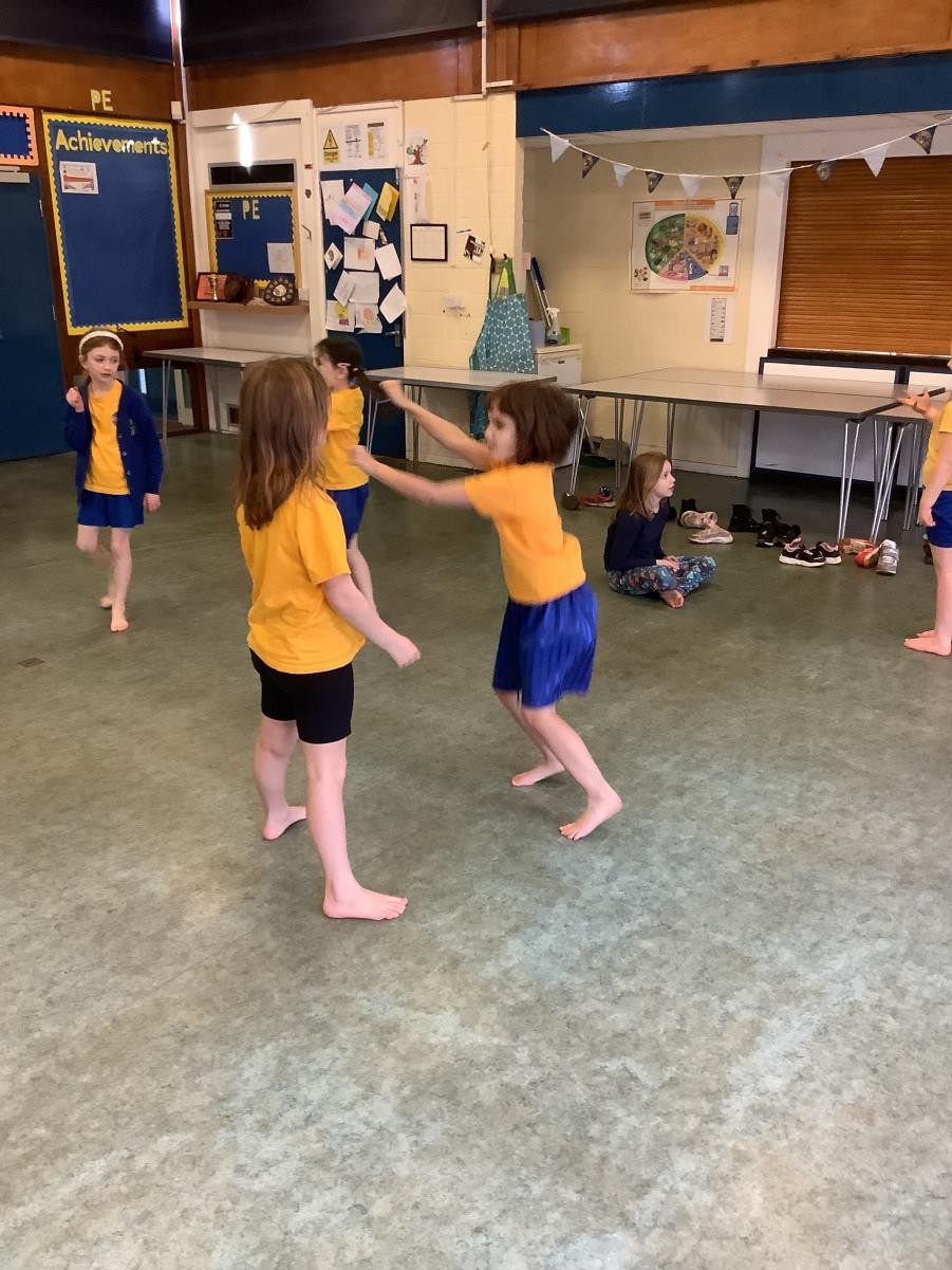 Enjoying our PE lesson based on The Great Fire of London. 