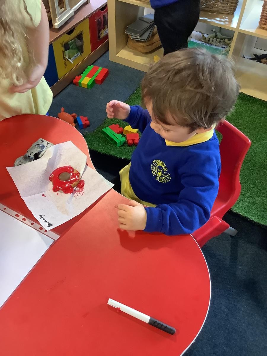 We were amazed when we mixed our own icing- the sugar turned into a gooey liquid when we added water!