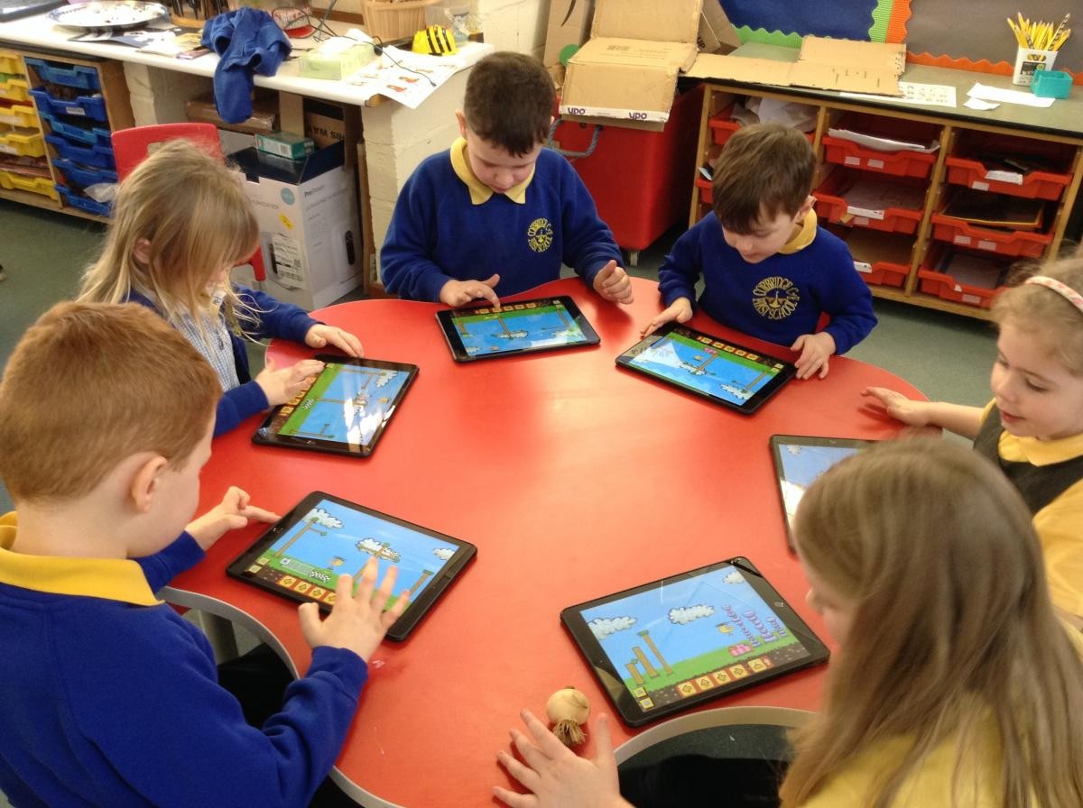 Reception - Playing games on the iPads