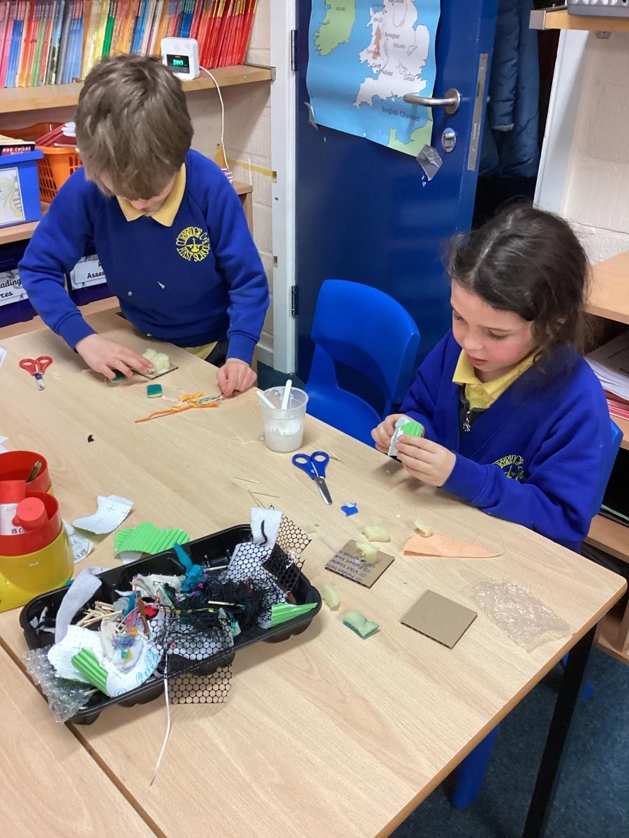 Creating our own stamps for our Great fire prints