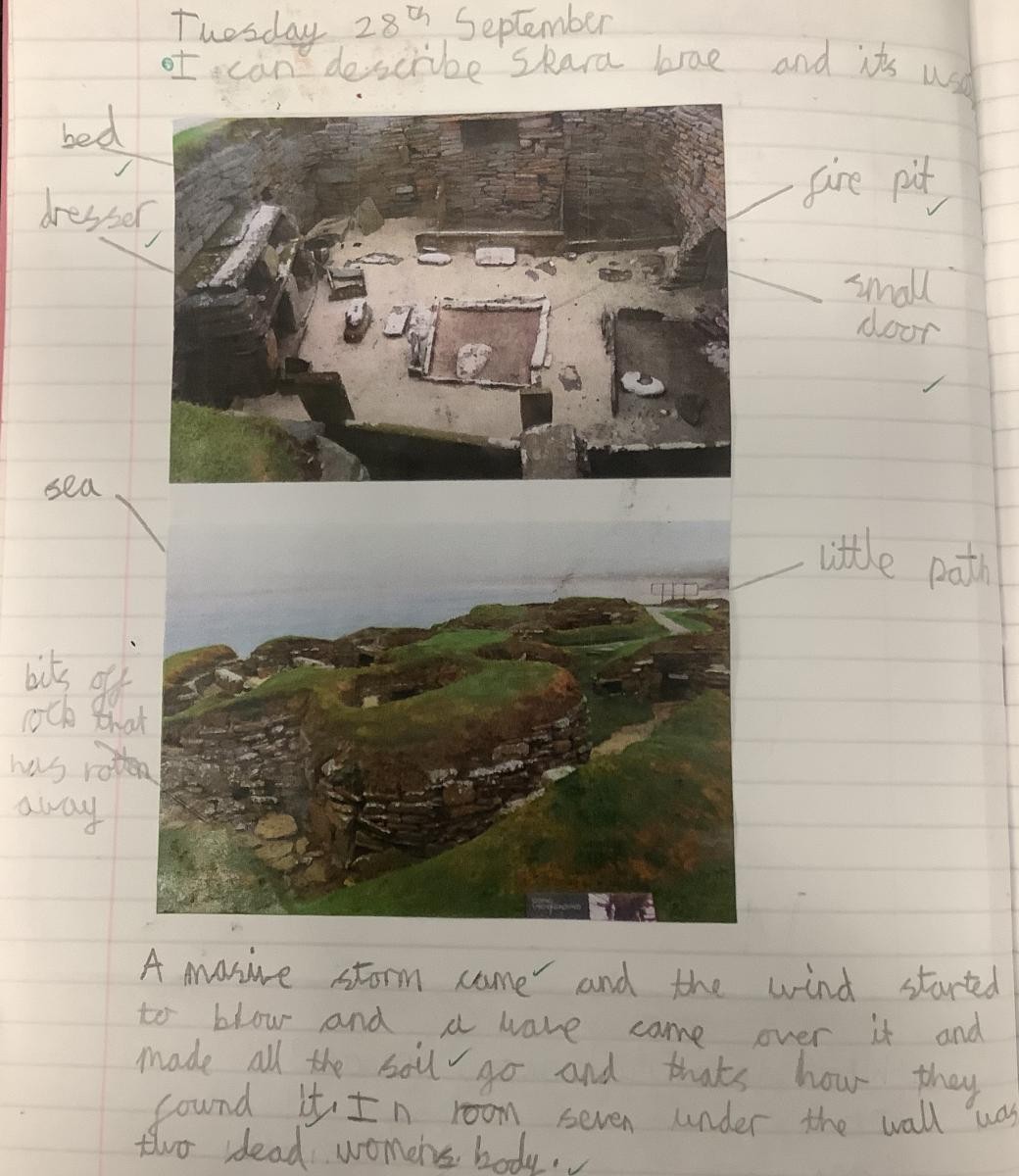 Describing Skara Brae in Year 3