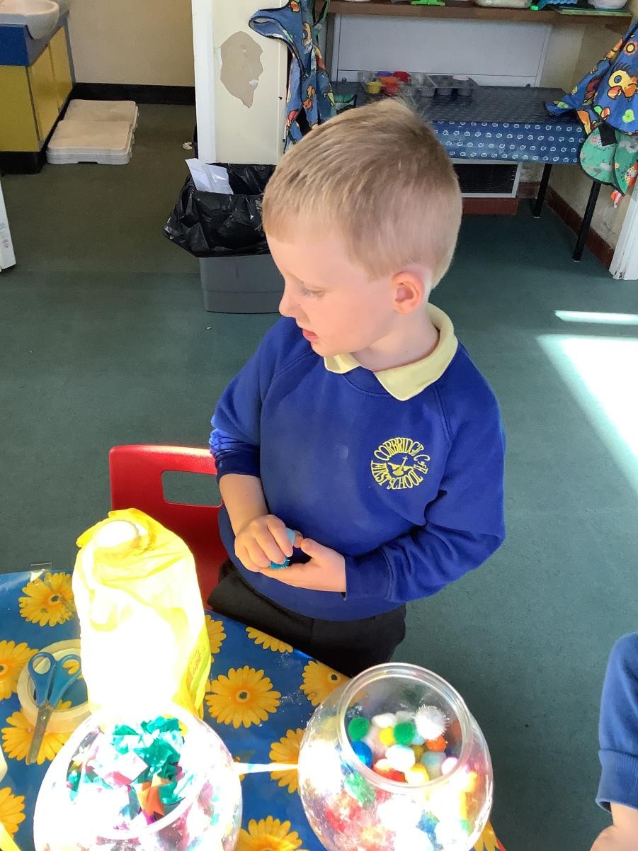 We designed and made rockets after learning about the famous astronaut Mae Jemison as part of Black History Month.
