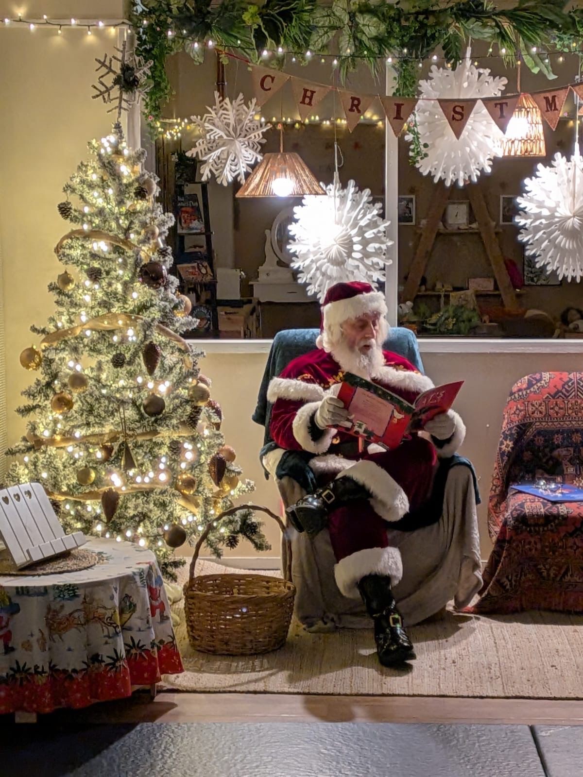 Santa Claus busy at our Christmas Fair.