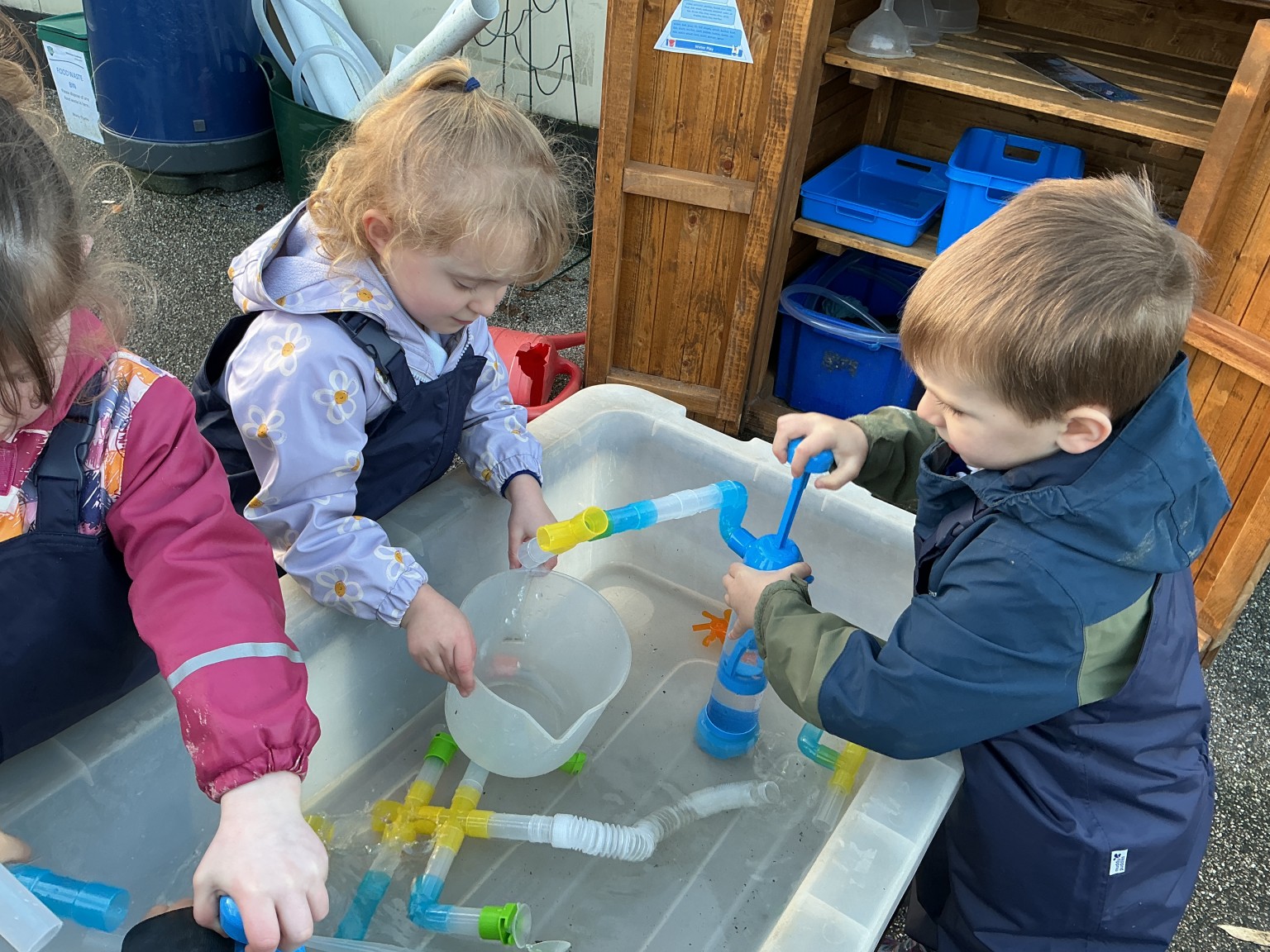 Playing in the water area