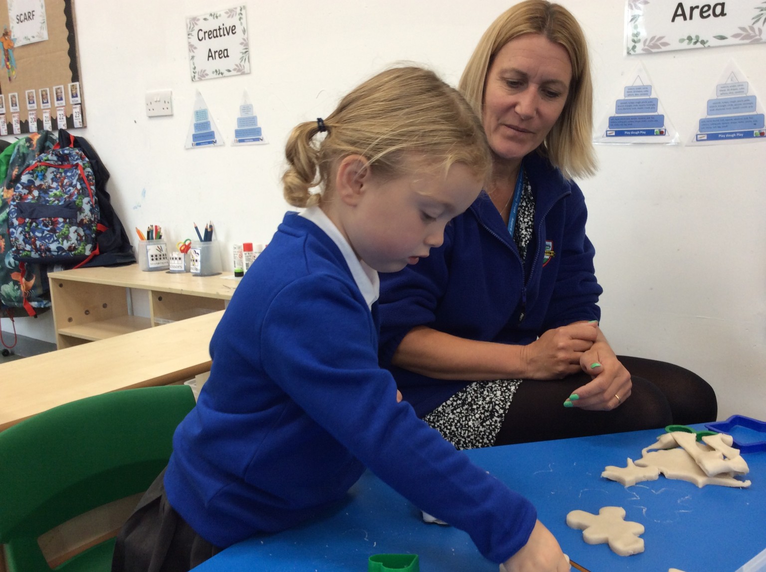 Supporting learning in the play dough area