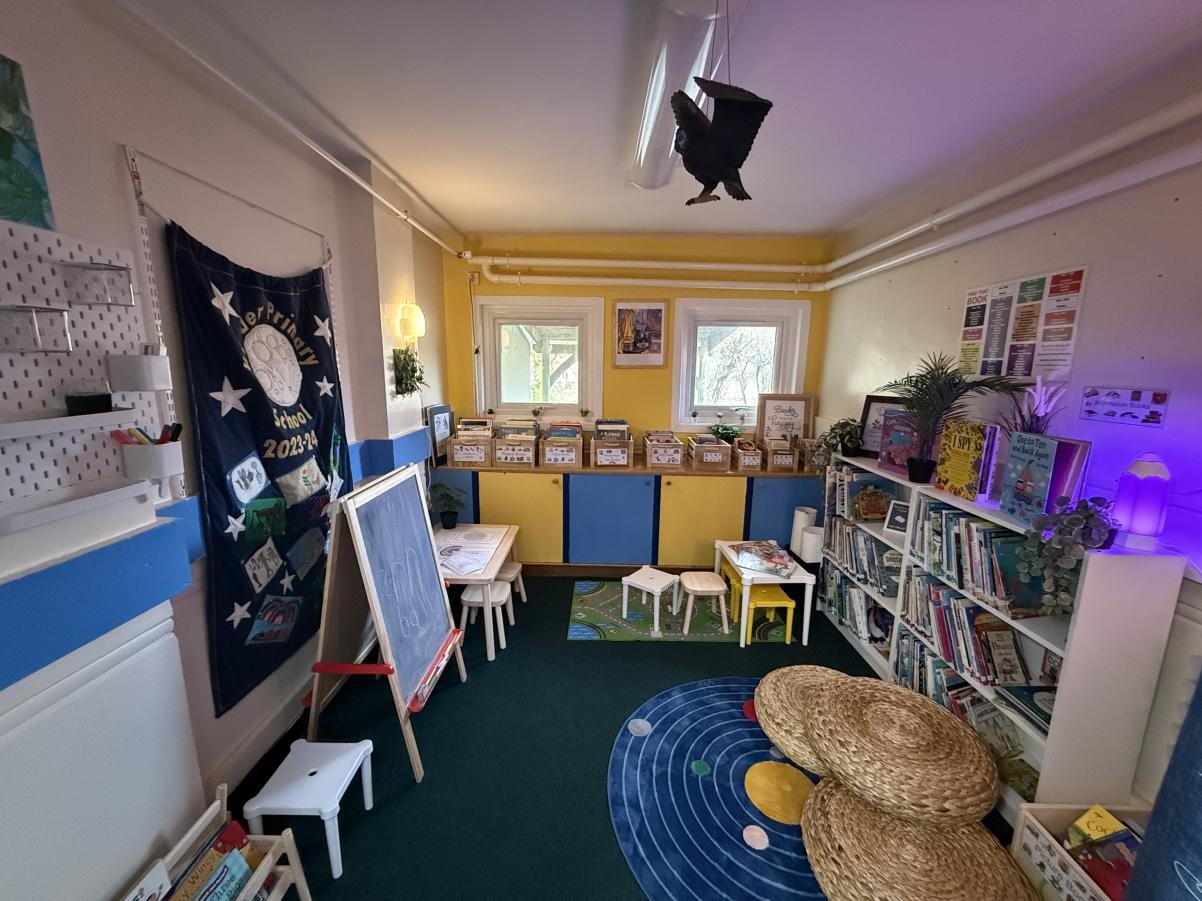 Our new school library has a 'Calm Corner' for self-reflection and self-regulation.