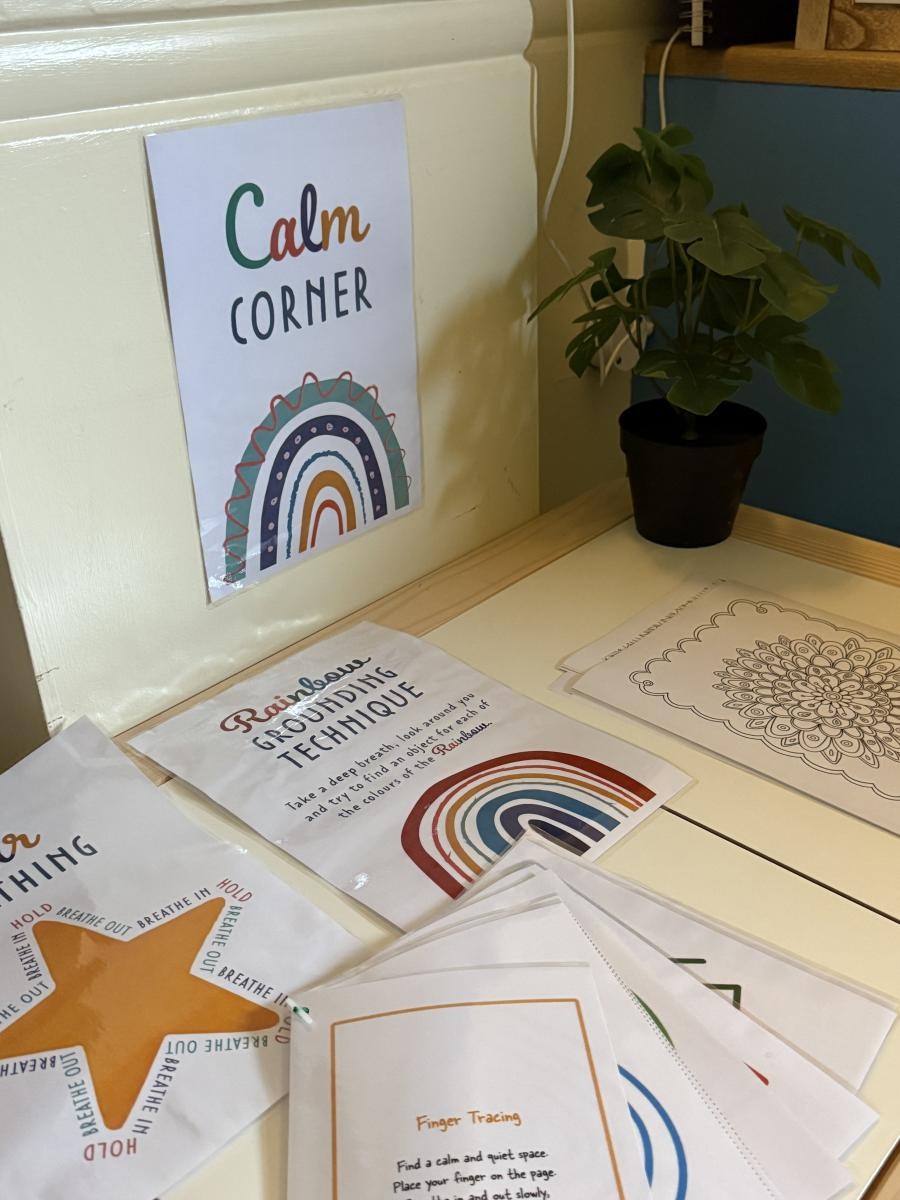 Our 'Calm Corner' has activities to help pupils to self-regulate.