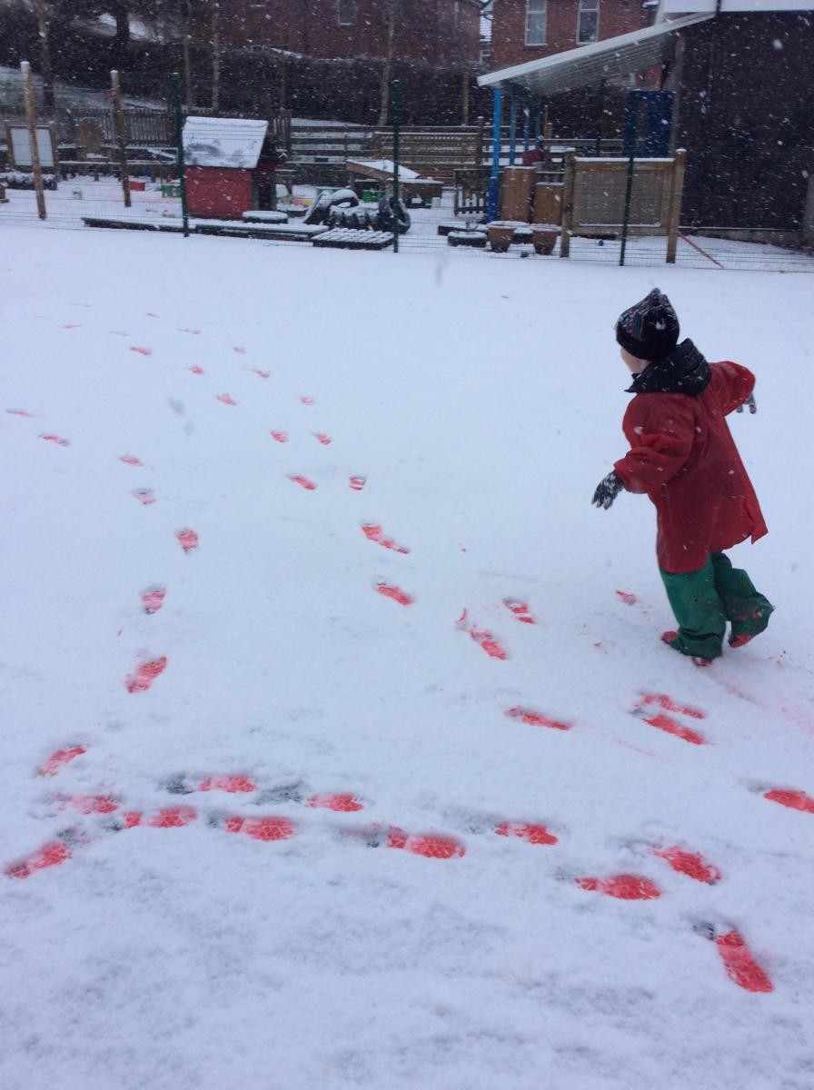Exploring physical Geography in Early Years in Winter.