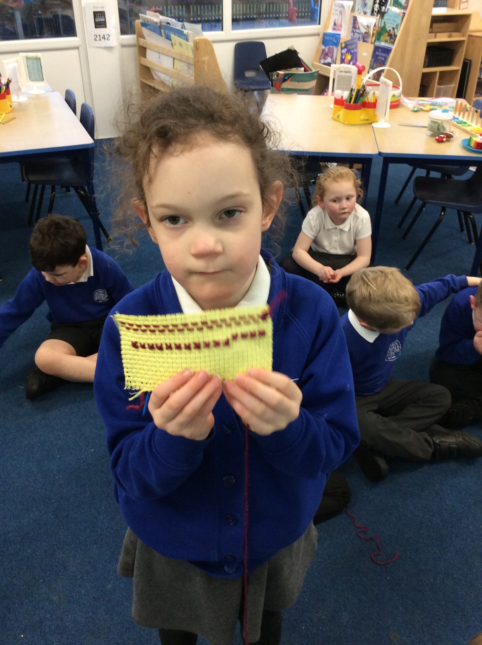 Practising a running and cross stitch