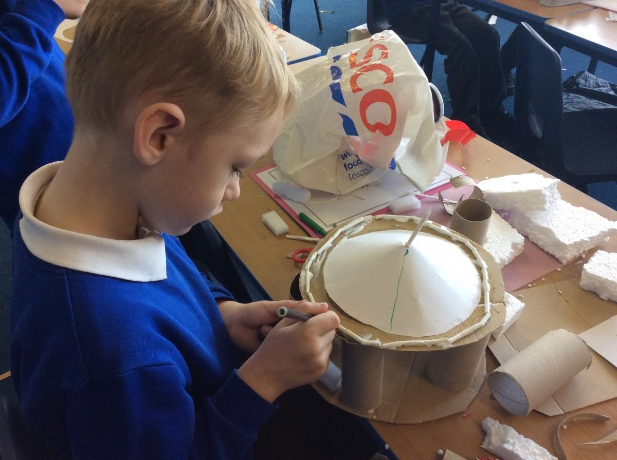 We planned which equipment we would need to create our landmark. We brought it in and then made our models.