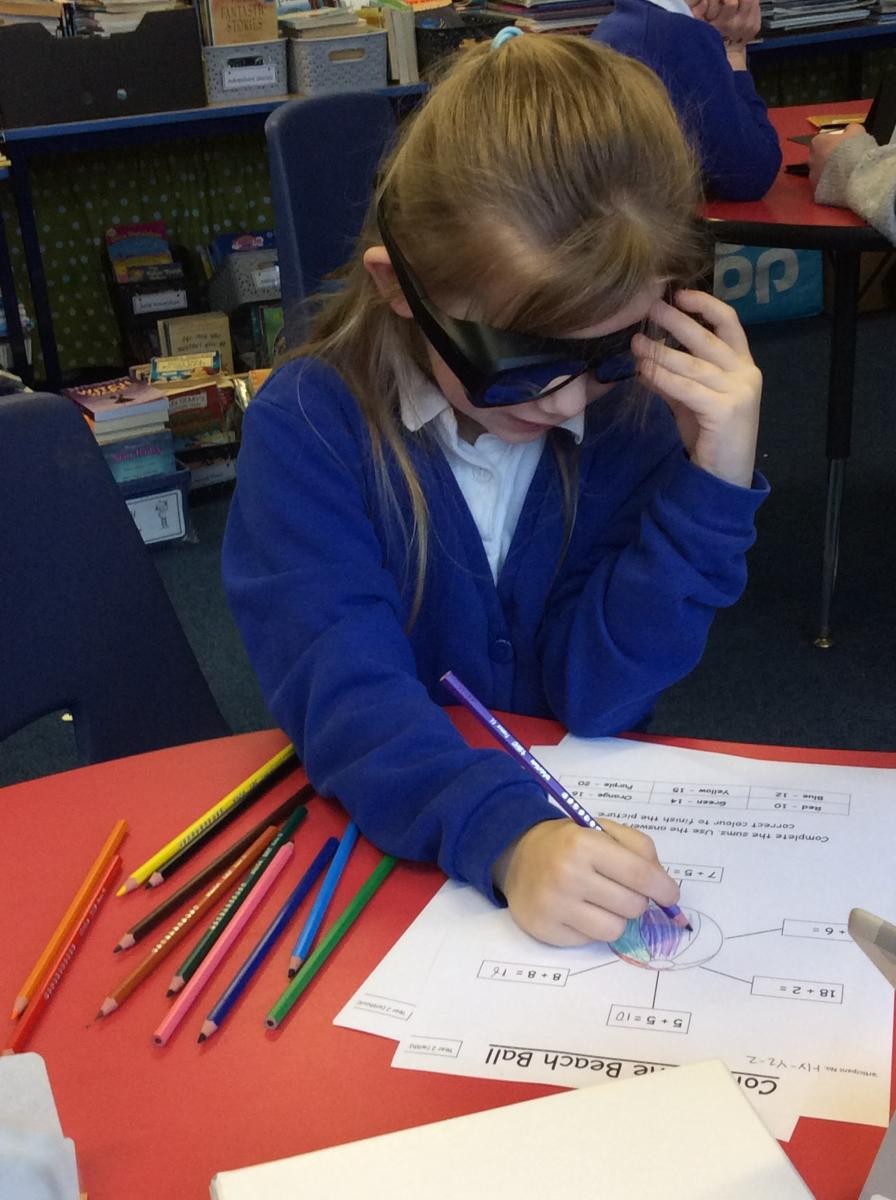 Using colour blindness goggles