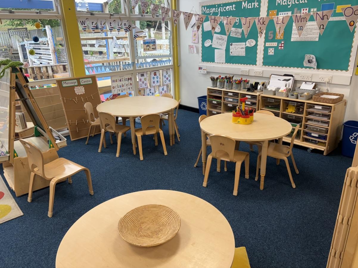 Our wonderful EYFS writing area and message centre: a calm, inviting space where young pupils explore creativity & develop early writing skills.