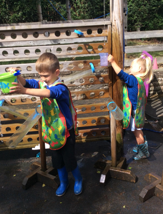 Playing outside with the water