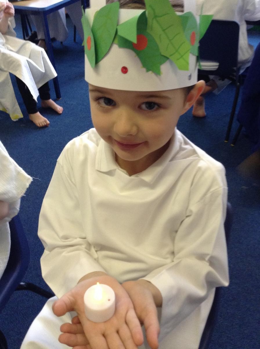 Preparing for our Sankta Lucia performance
