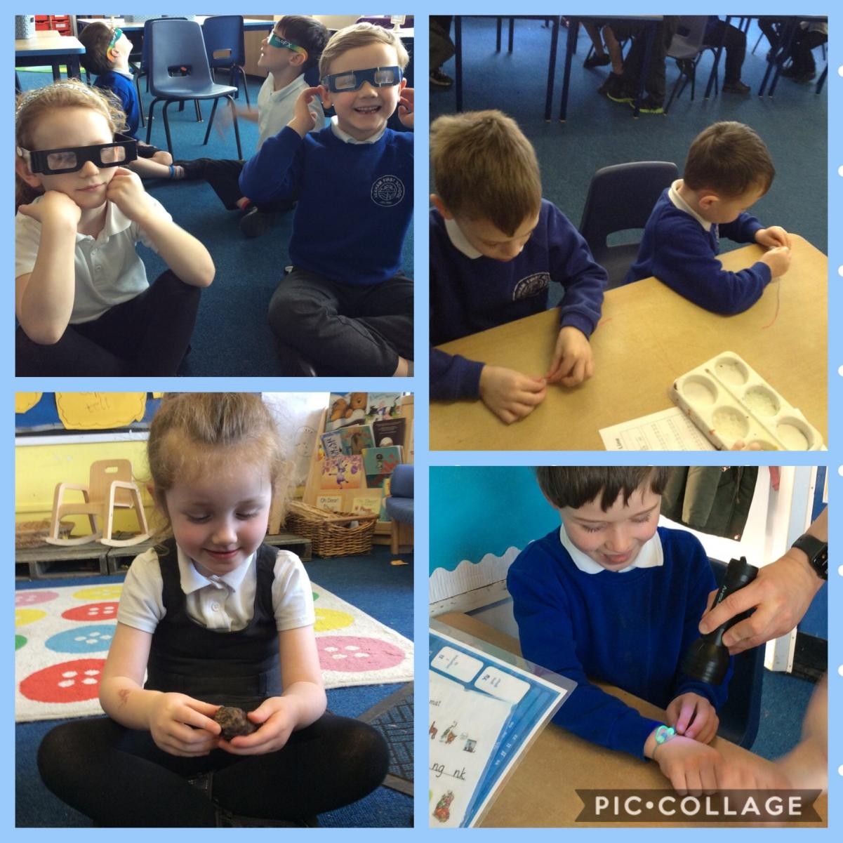 A workshop with an astronomer from Kielder Observatory - holding rocks from Space!