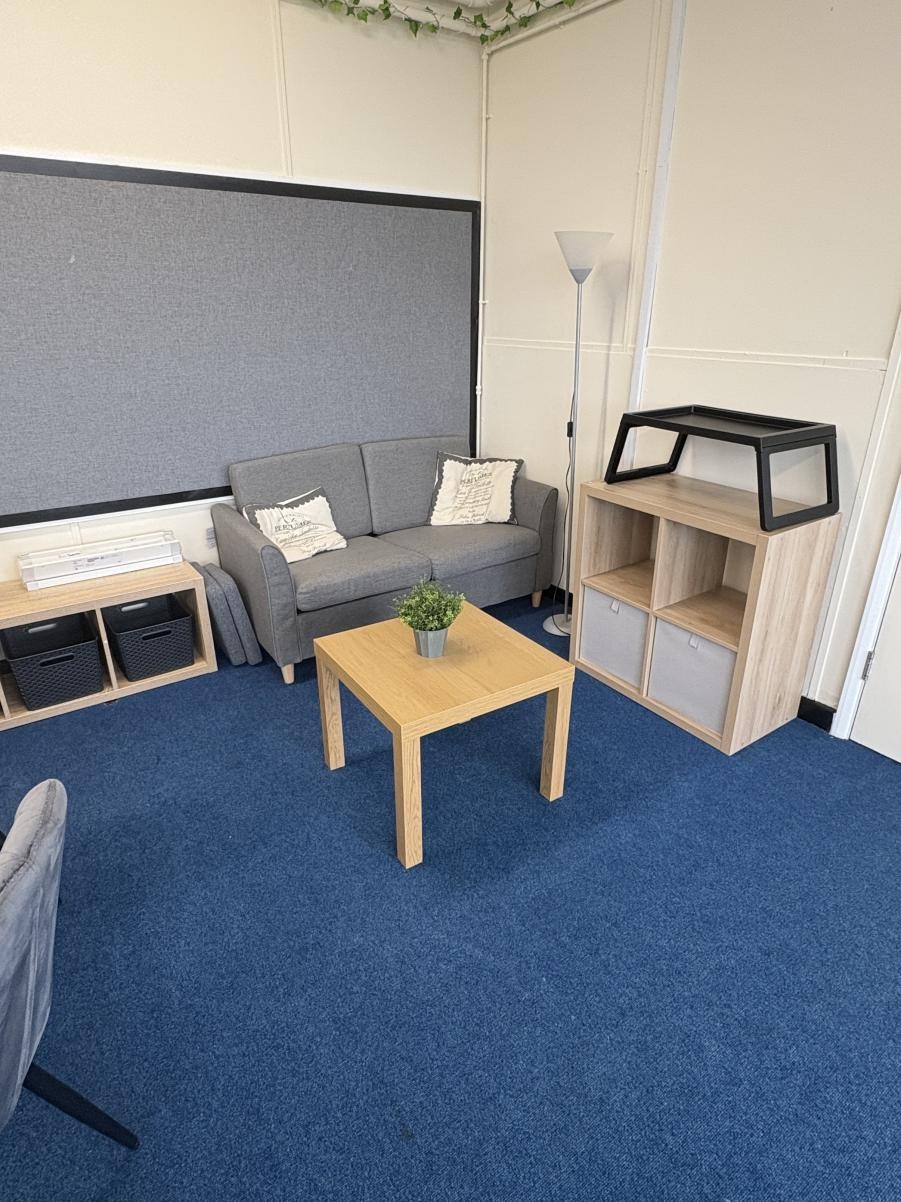 Cosy comfortable seating help calm stress hormones and increase feelings of emotional safety, whilst meeting the emotional and mental health n