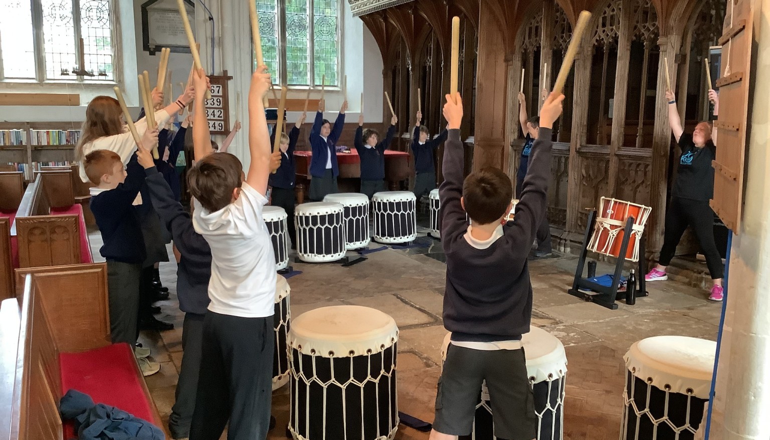 Taiko druuming in the church