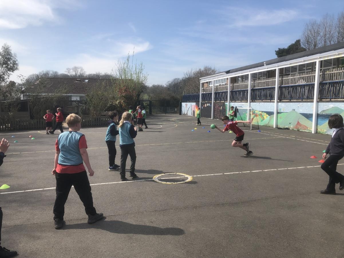 Playing handball