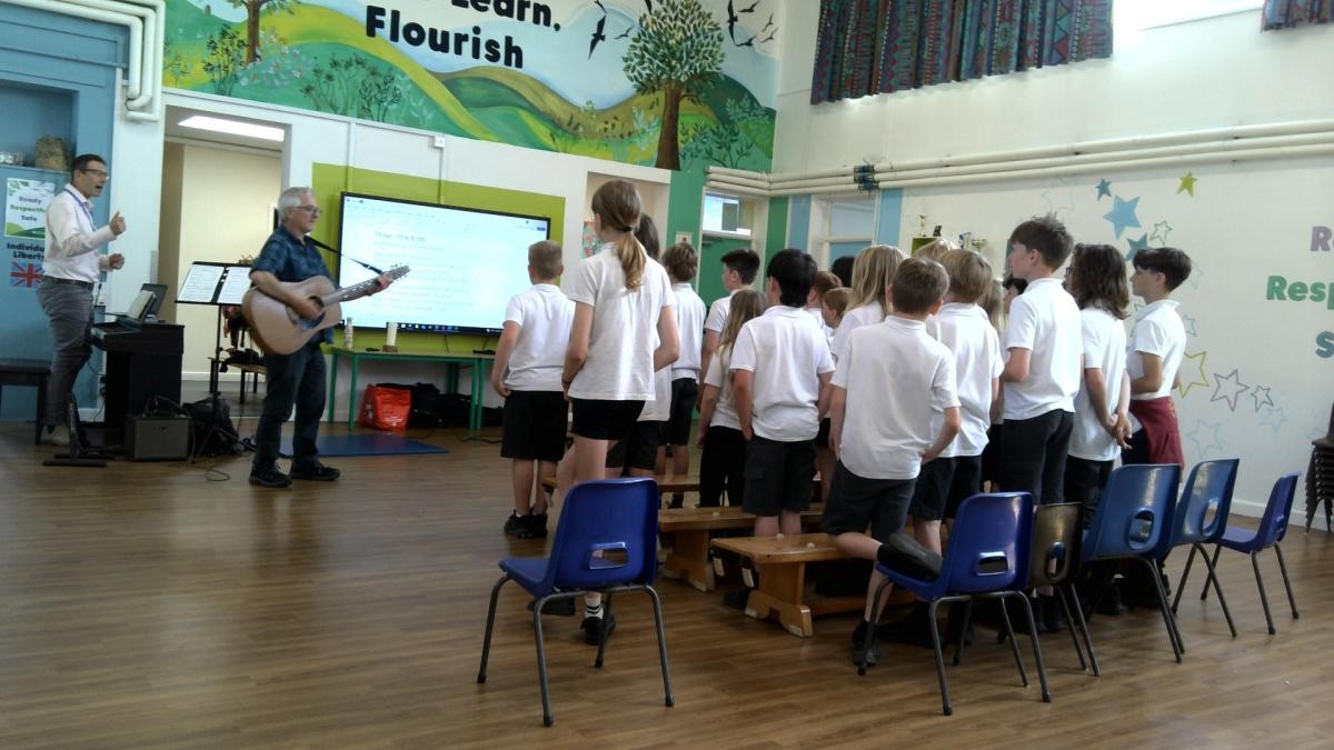 Pupils singing together