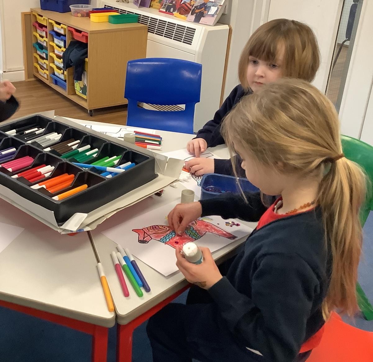 Pupil experimenting with colour