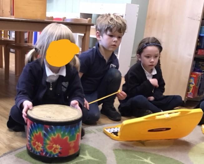 In music the children have been exploring a range of instruments.
